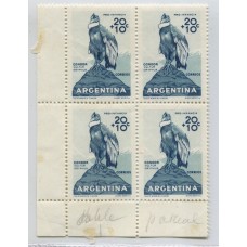 ARGENTINA 1960 GJ 1159 CUADRO DE ESTAMPILLAS MINT CON DOS SELLOS CON VARIEDAD DOBLE IMPRESIÓN NO CATALOGADA RARISIMA